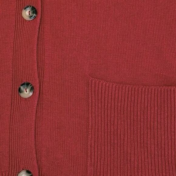 J.Jill Button Front Cardigan Sweater Women's Petite M | Rust Orange Relaxed Fit - Picture 3 of 10